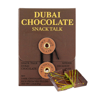 SnackTalk Dubai Style Chocolate Dark Chocolate Pistachio Kunafa 37g [Refrigeration Required Upon Arrival]