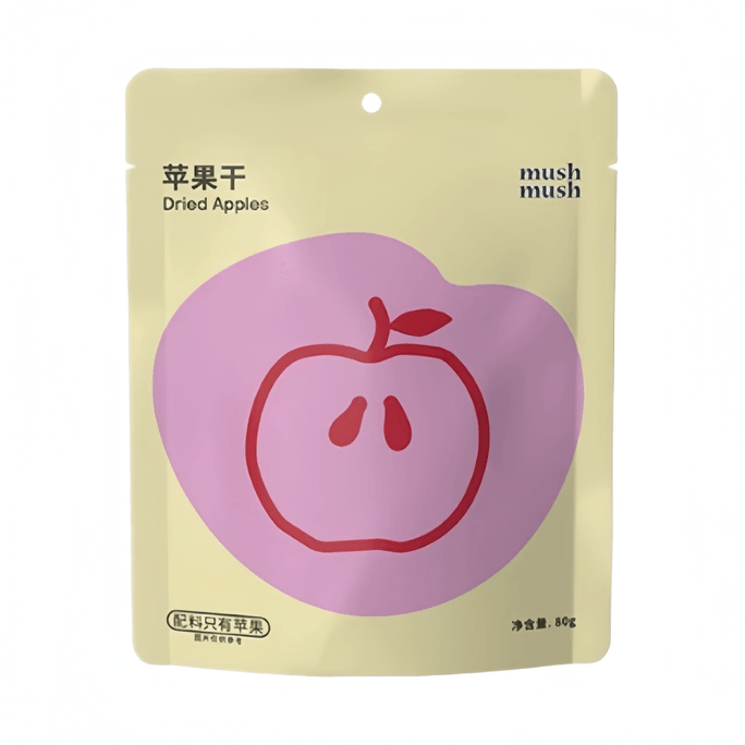 【中国直邮】 MUSHMUSH 苹果干无添加独立包装干果肉追剧零食 80g*1袋