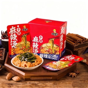 【中国直邮】 湘霸王 【素菜零食】【还原麻辣烫】 开袋即食干捞麻辣烫 藕片海带金针菇素菜零食卤味小吃香辣味5包*28克