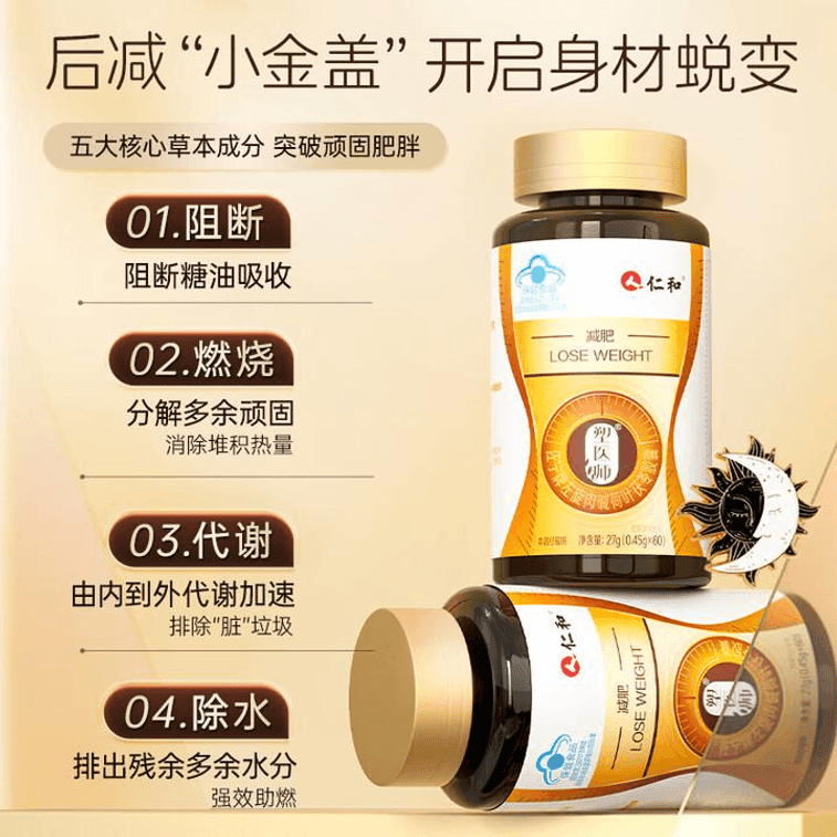 【中國直郵】 仁和 塑醫師左旋肉鹼減肥膠囊 阻斷糖油吸收 由內到外代謝加速 27g*2 瓶裝【開啟身材蛻變】