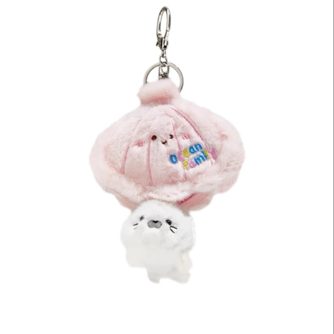 【中国直邮】 绿光派对 TheGreenParty 贝壳小窝 毛绒玩偶公仔 挂件钥匙扣包包挂饰 礼物 - 海豹 1件*