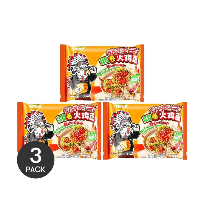 Crepe Buldak Ramen, Hot & Spicy Flavor, 4.59 oz *3【3 Packs】