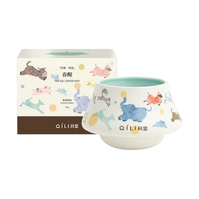 QILI其里 奔跑的动物香氛蜡烛 生日礼物室内持久小众艺术香氛礼品 春醒 160g