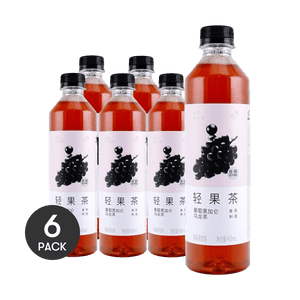 【Value Pack】HEYTEA Light Fruit Tea Grape Blackcurrant Oolong Tea, 15.2 fl oz*6 Bottles【Packing May Vary】