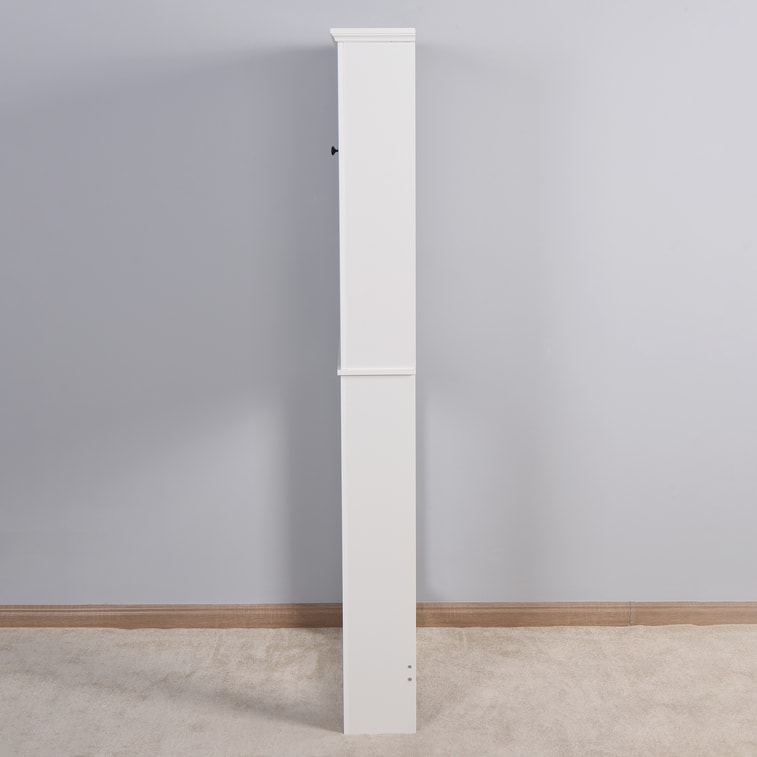 Over-The-Toilet Storage 23.62*7.72*67.32in【Door Cabinet·Adjustable Shelf·Open Display】White Wooden Bathroom Space Saver, Laundry Organizer【Small Bathrooms·Renters】Anti-Tip Hook Easy-Numbered Assembly 7