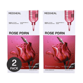 韩国MEDIHEAL美迪惠尔 99%纯玫瑰PDRN修护面膜 水光透亮 10片/盒*2 特强修复精华水库面膜【超值装】