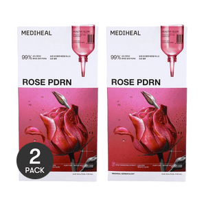 韩国MEDIHEAL美迪惠尔 99%纯玫瑰PDRN修护面膜 水光透亮 10片/盒*2 特强修复精华水库面膜【超值装】