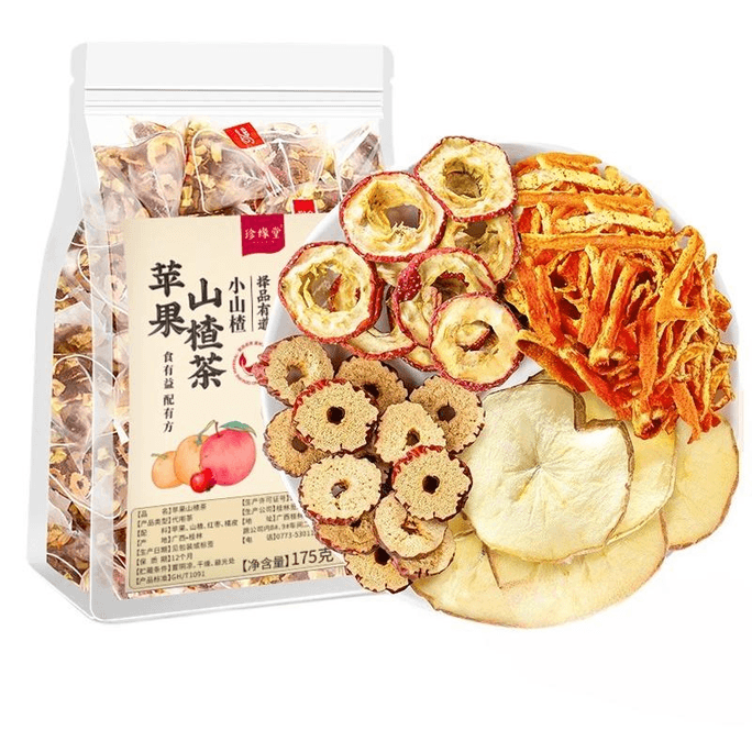 [중국 직송] 진원탕 건과일차 사과산사차 175g*1 봉지