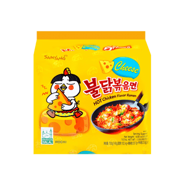 韩国SAMYANG三养 超辣鸡肉味拌面 乳酪味 5包入 700g