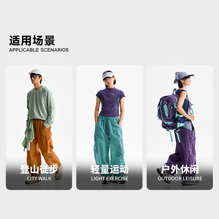 【中國直郵】 HSPM 戶外運動輕量化透氣防水速乾健行登山褲 凝夜紫 XL 1條 3
