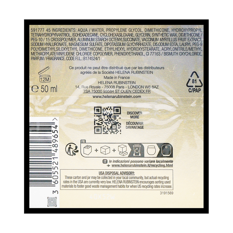 HELENA RUBINSTEIN赫蓮娜HR 舒緩黑繃帶夜用乳霜晚霜 49.75g 【日本版】 9