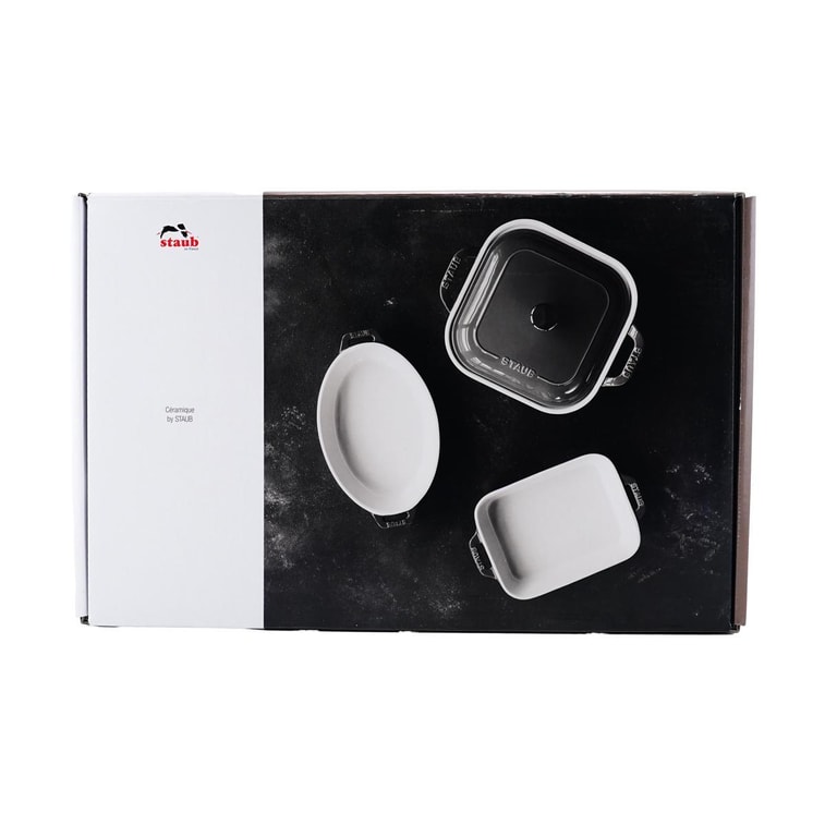 세라믹 베이킹 접시 세트, 마카롱 색상, 4종 세트/라이트 블루 12