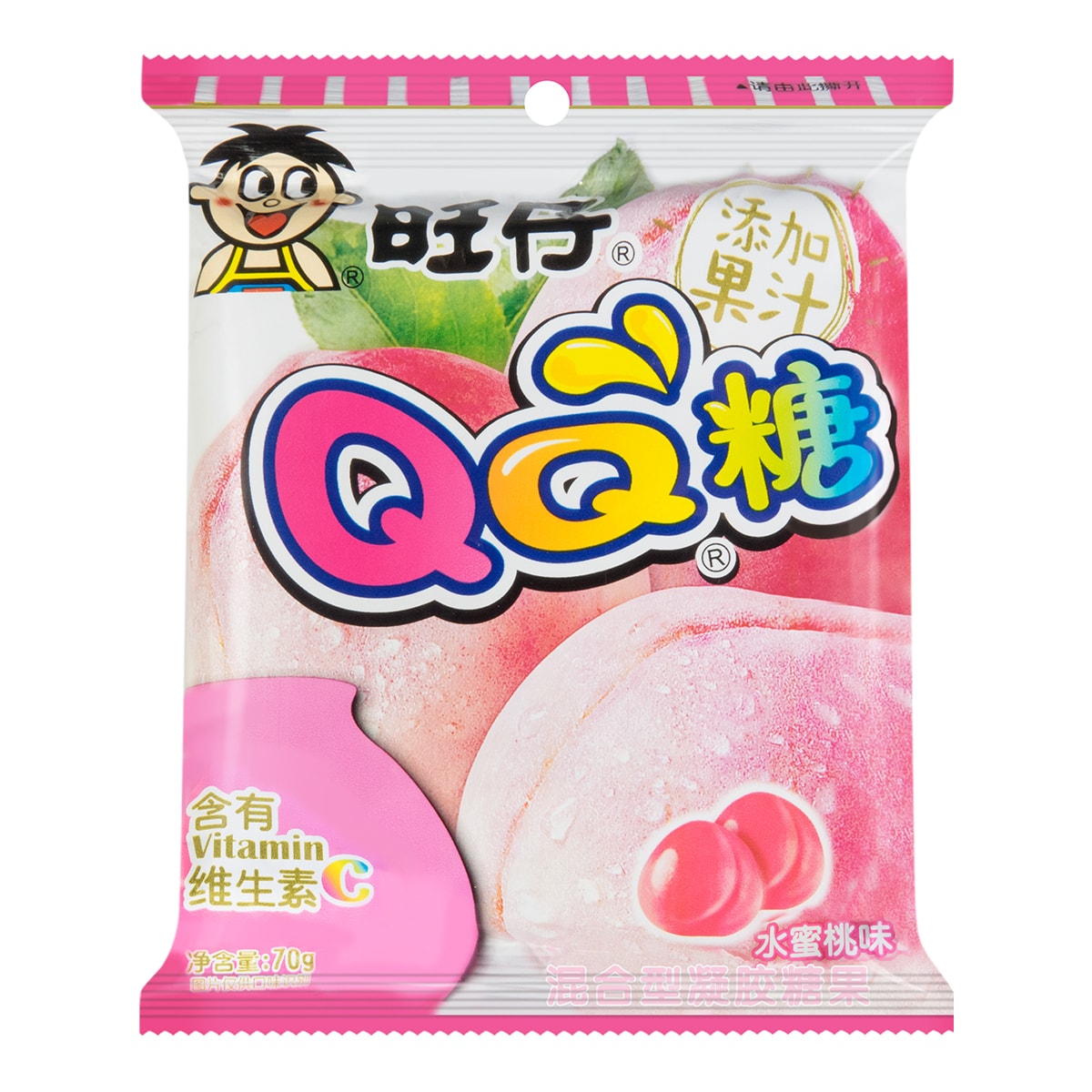台湾旺旺旺仔qq糖混合胶型凝胶糖果水蜜桃味70g怎么样