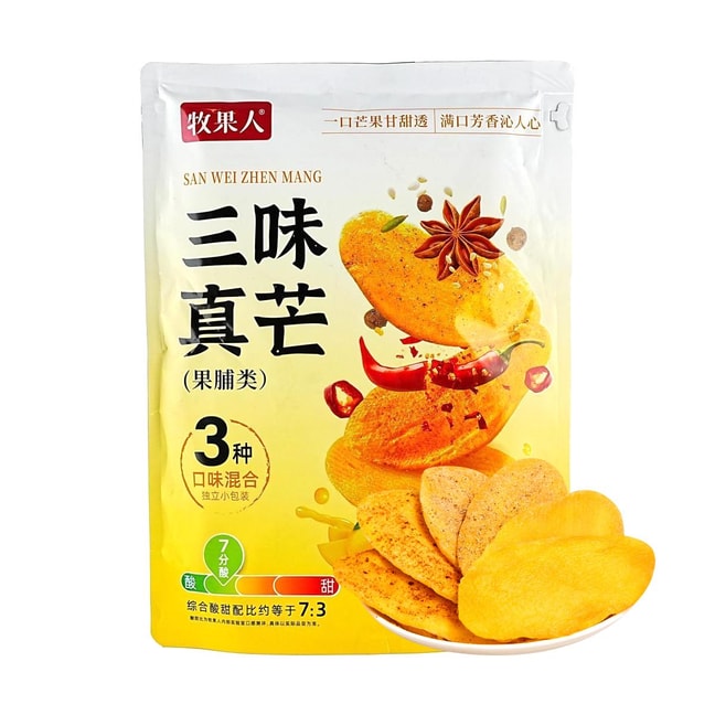 Thick-Cut Dried Mango, Original+Salt And Pepper+Spicy Flavor, 17.6 oz