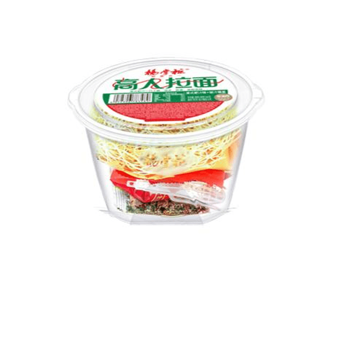 【中国直邮】杨掌柜高人拉面泡面速食非油炸港式肥汁味166g*1桶