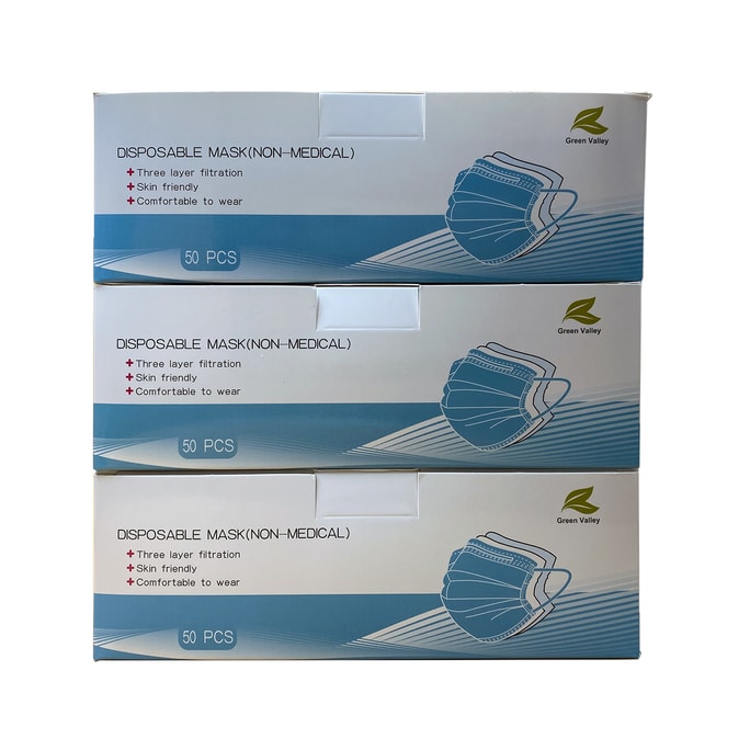 3 PLY Disposable Face Mask With Earloop Comfort Antibacterial 50pcs [FDA & CE Certification]