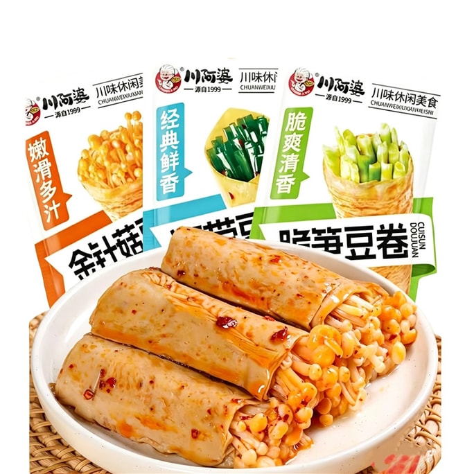 川阿婆 金针菇豆卷 豆皮包金针菇 红油金针菇 豆干 开袋即食 118g*1袋  香辣下饭菜 下酒菜 解馋