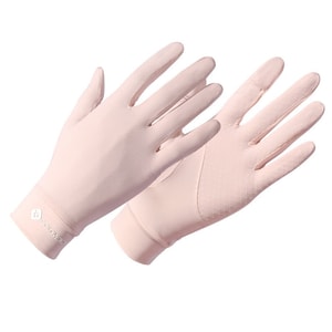 Sports Sun Protection Gloves Summer Outdoor Touch Screen Non-slip Ice Silk Gloves Pink