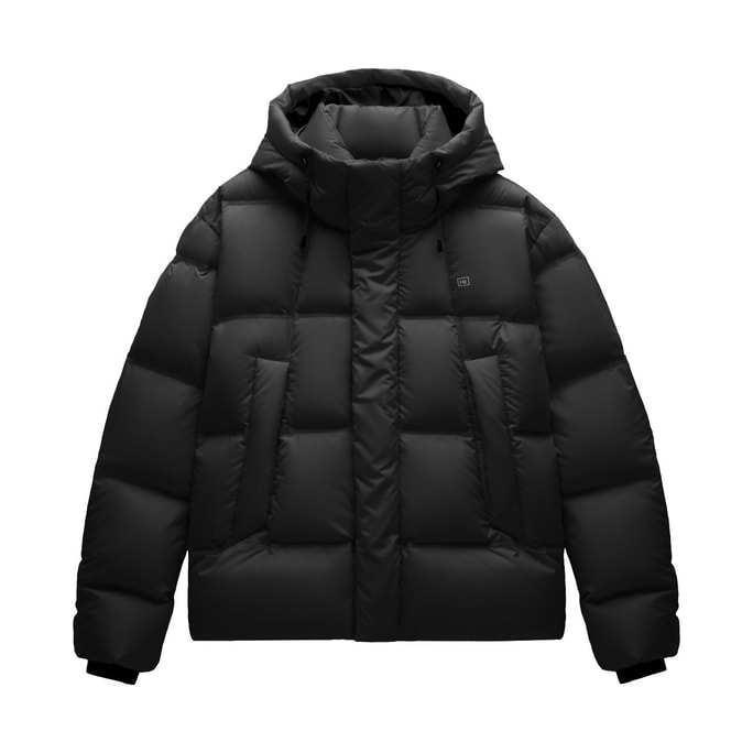 【中國直郵】 蕉內 氫氣502Cloud女士防風麵包羽絨外套 【常規連帽款】黑色 XL碼