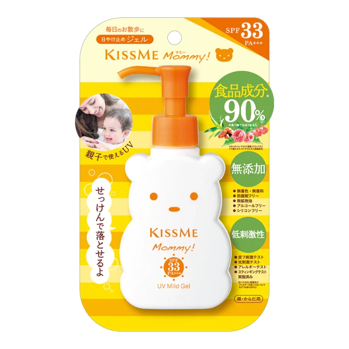 【日本直效郵件】 日本 ISEHAN KISSME Mommy 小熊兒童防曬啫咖哩 SPF33/PA+++ 100g