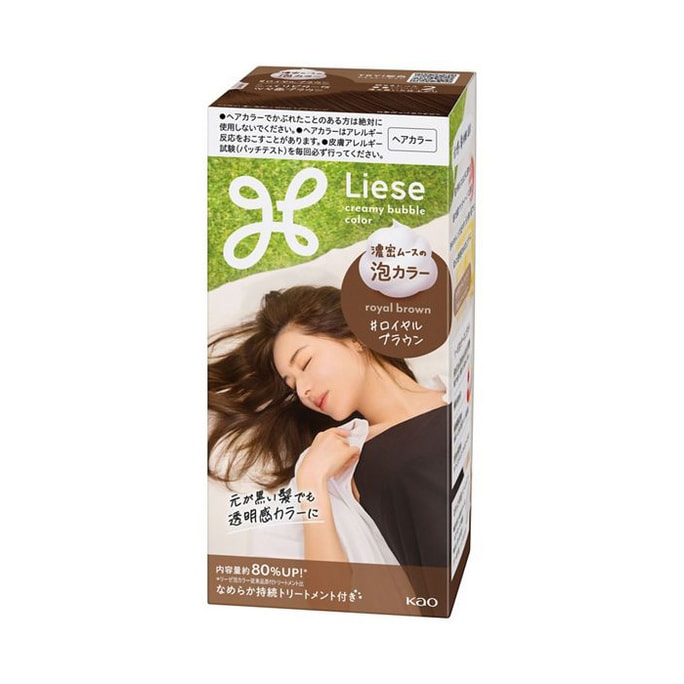 日本 KAO花王 Liese 泡沫染髮劑 皇家棕