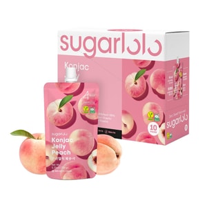 Konjac Jelly, Peach Flavor, Zero Sugar 4 Cal Per Pouch, 10 Pack
