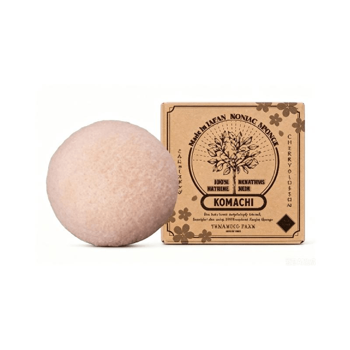 【日本直送】 日本 konjac sponge KOMACHI オーガニックこんにゃく洗顔スポンジ さくら 1個