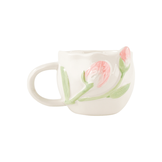 Vintage 3D Tulip Mug Coffee Tea Cup Pink