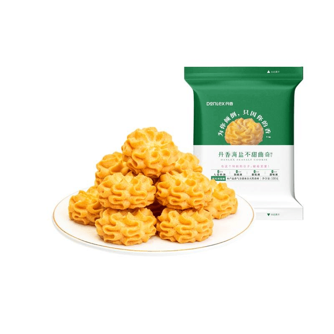 [중국 직배송] 단샹 해염 무가당 버터 쿠키, 오리지널 맛, 100g*1봉