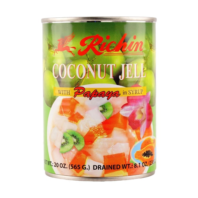 泰國RICHIN利成 椰果木瓜罐頭 即食甜點水果撈DIY原料 565g