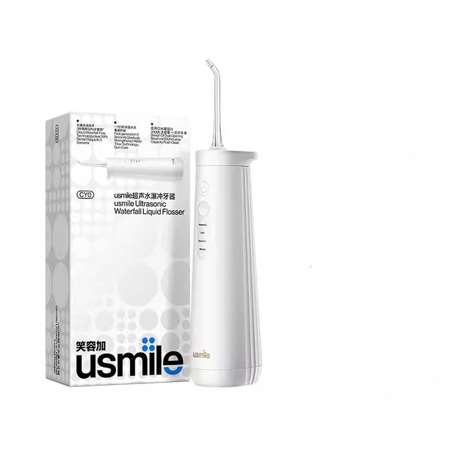 [중국에서 온 다이렉트 메일] Smile Plus USmile 초음파 치아 세정기 홈 치아 세정기 물 Flosser 휴대용 치아 전기 딥 클리닝 초음파 화이트 CY0
