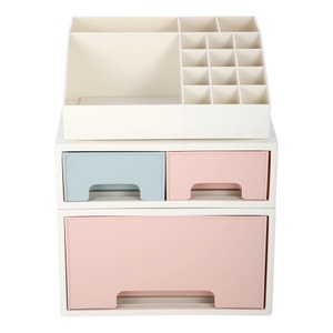 Stationery Organizer Box Roselife Multifunctional Desk Storage Box Set Free Stacking [TAF-03] w/ 3 Drawers + 16 Slots