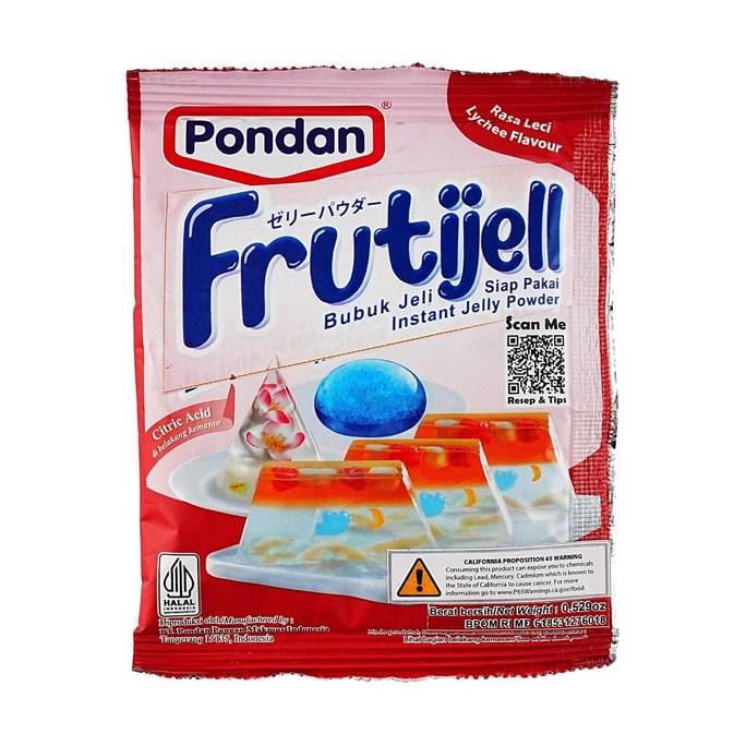 Frutijell Instant Jelly Powder ,Lychee Flavor, 0.52 oz【 Yami Exclusive】