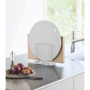 Round Cutting Board Stand - Steel White 1 piece