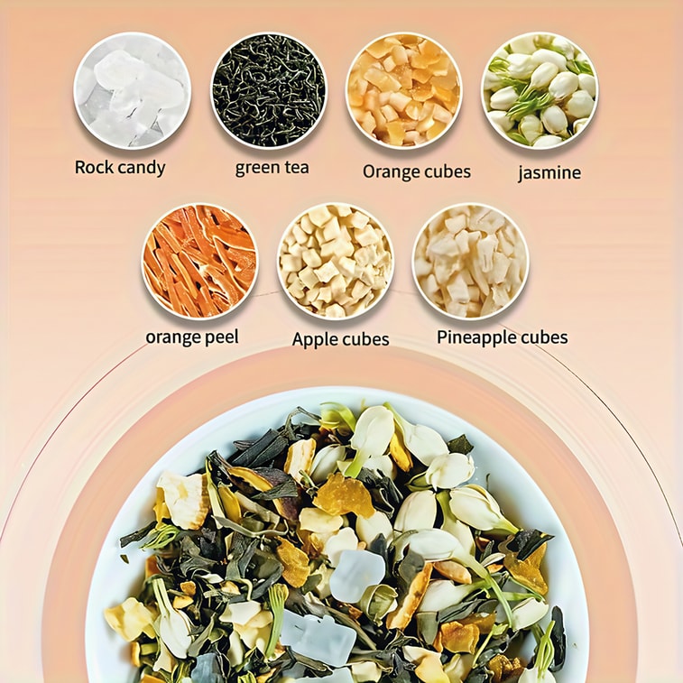 【Livraison directe du Canada】 Sifanda Thé Orange Jasmin 100g (5gx20P) Boisson rafraîchissante et dégraissante, parfait pour le thé de l'après-midi / les loisirs à la maison, thé parfumé aux fruits et fleurs, convient pour infusion à froid ou à chaud, cadeau de fête, sachets de thé mixtes 5