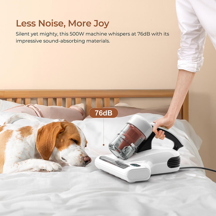 J200 Dust Mite Mattresses Vacuum Cleaners, with Integrated Dual Cups, 13KPa Suction, UV Light, 60℃ Hot Air, LED Display 12