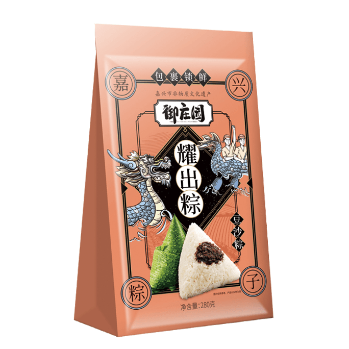 御庄园嘉兴粽子 绵润豆沙粽 140克4只