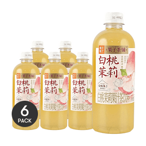 White Peach Jasmine Fruit Tea Drink 16.91 fl oz  *6【6 Packs】【Real Fruit Juice】【Fresh Jasmine Aroma】