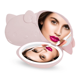 Hello Kitty Kawaii Compact Mirror With Lights (Matte Pink)