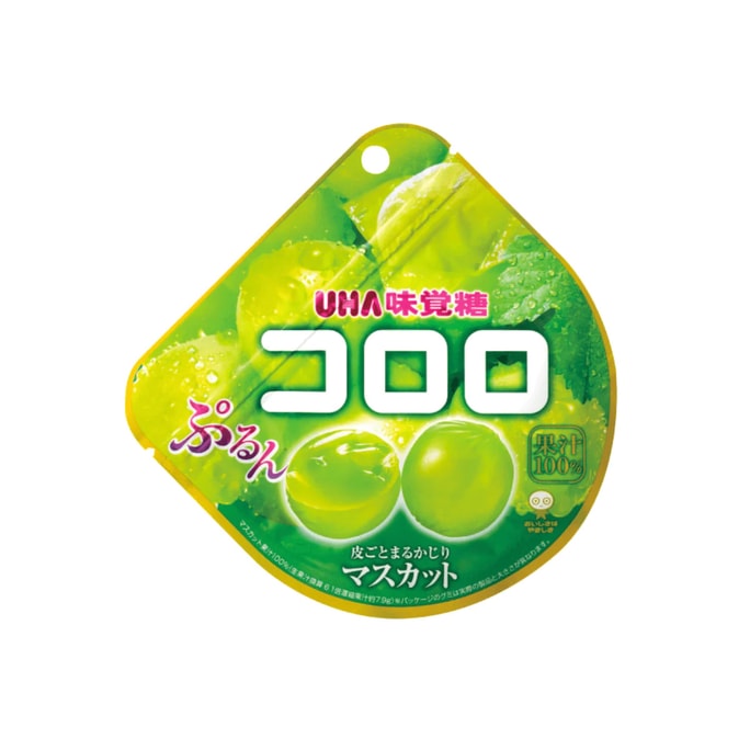 【日本直送品】UHA UHAみかど 天然果汁グミ グリーングレープ味 48g