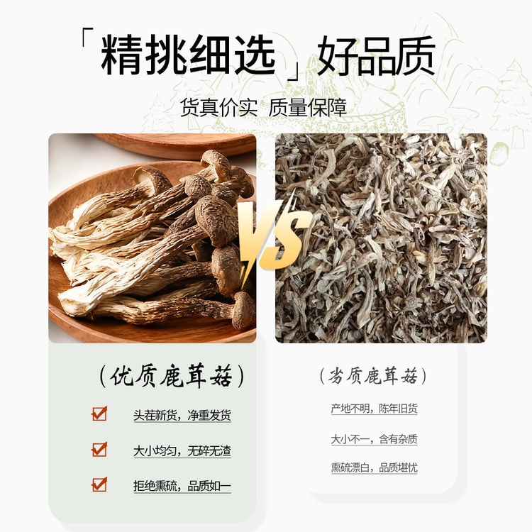中国直送】極鮮キノコ 鹿茸キノコ 乾燥ホール 250g*1 - Yami