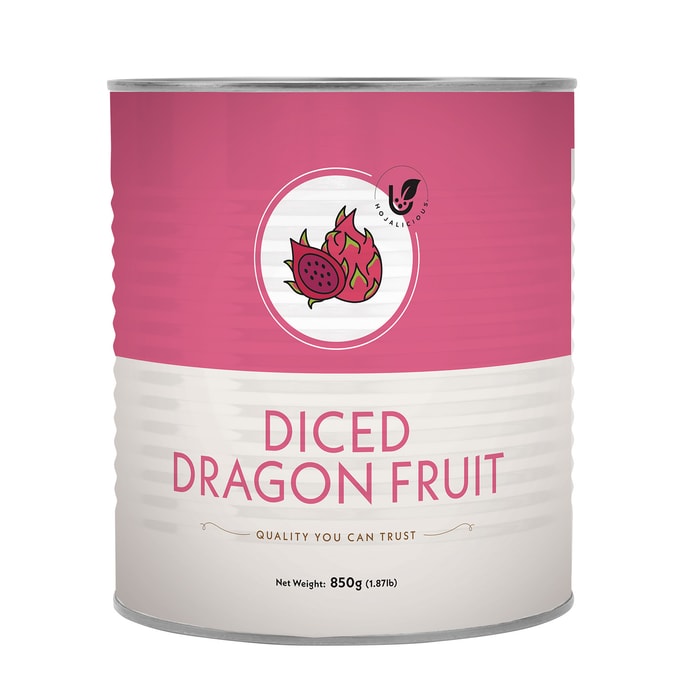 Hojalicious 新鲜火龙果颗粒罐头 | 脆嫩多汁 | 奶茶/冰沙 | 开罐即食 | 家庭/餐饮通用 (850g)
