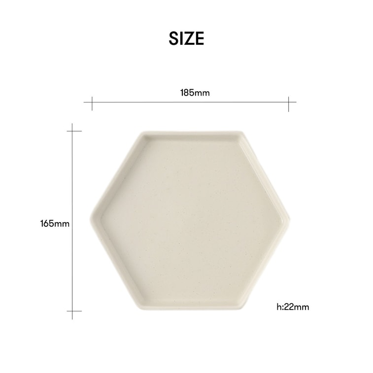 Mariebel Hexagonal Plate Oatmeal, 7.28 inch 6