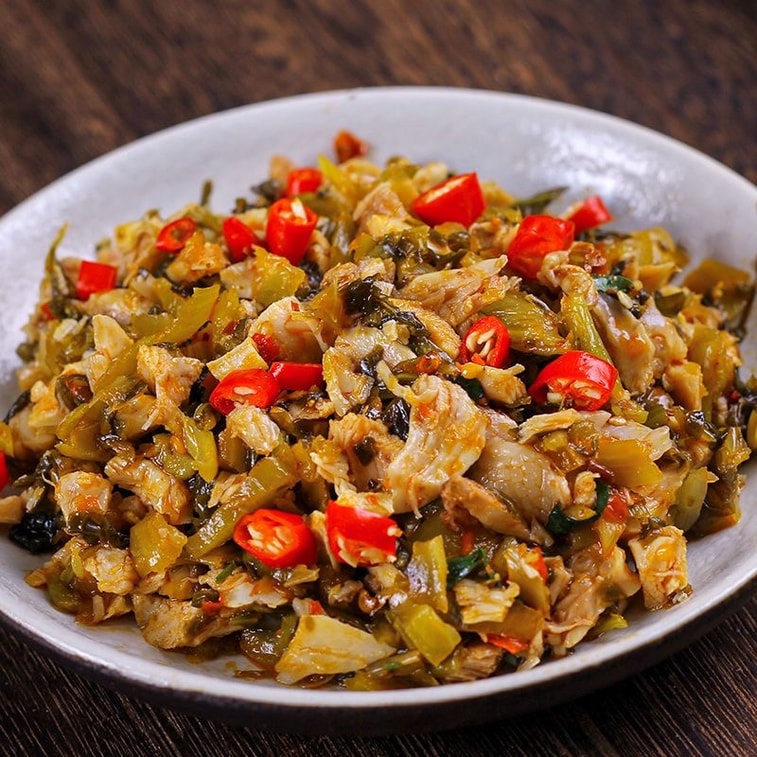 전통 항아리에 담긴 야채 절임, 50g*2봉지(총 100g), 맵고 풍미 가득한 윈난성 미두 지역 특산품입니다. 4