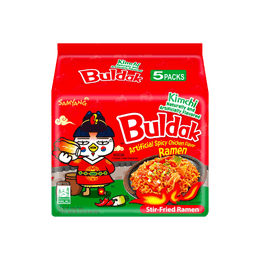 Buldak Kimchi Hot Chicken Flavor Stir-Fried Ramen 5 Pack 675g【Trending on TikTok】
