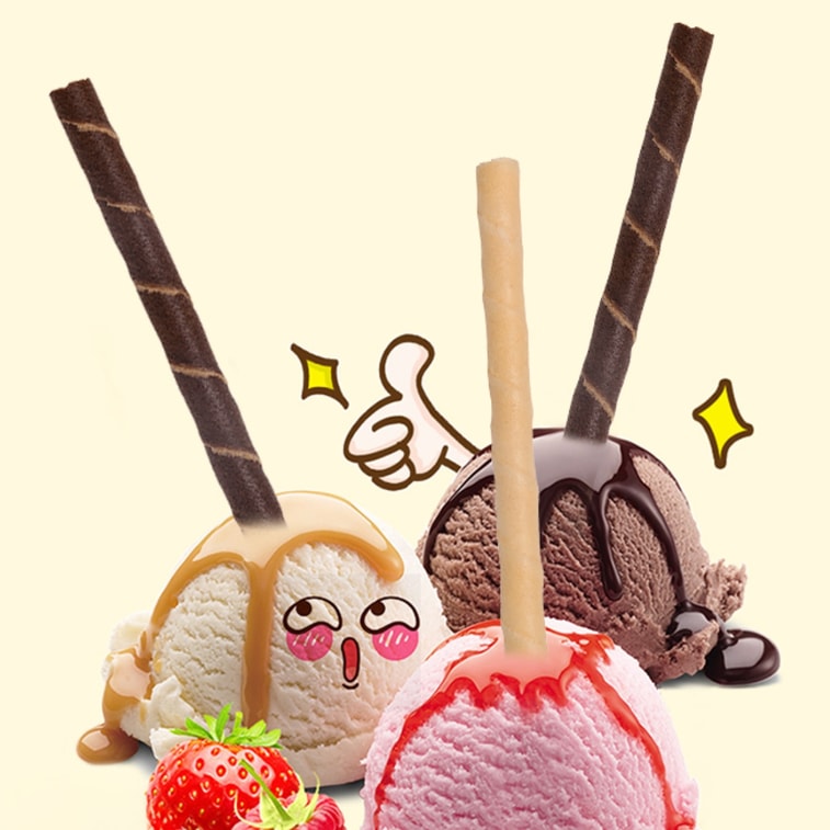 Vanilla & Chocolate Wafer Cookie Roll -115g*2 boxes Sandwich Cookie Cone Casual Indonesian Imported Snacks 4