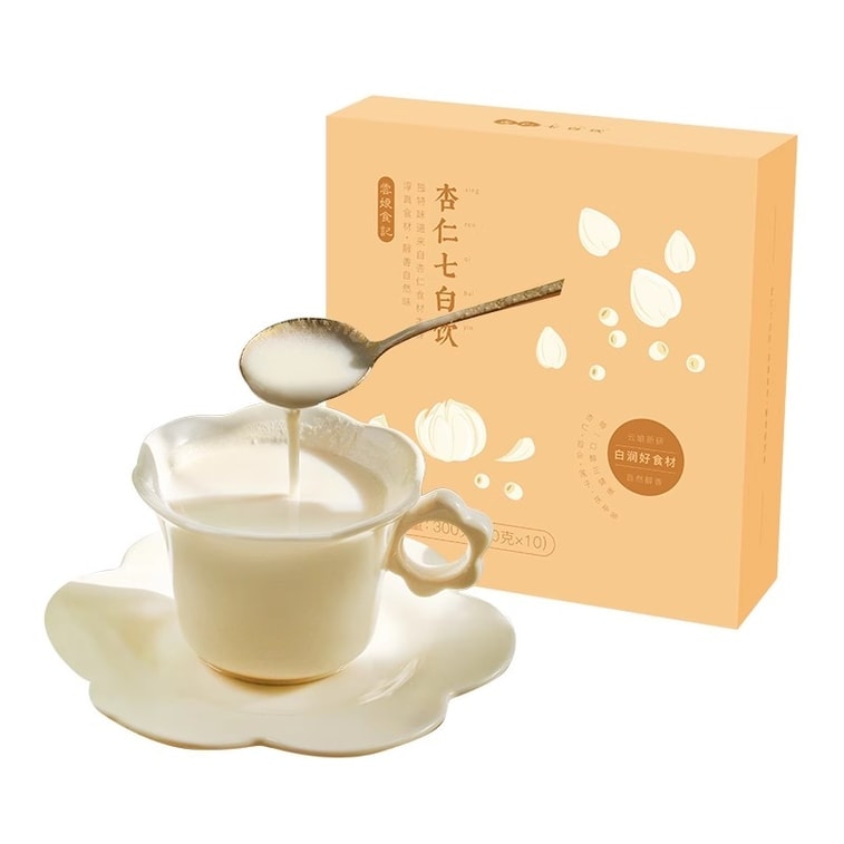 【中国直邮】 云娘食记 杏仁七白饮 南杏仁粉山药茯苓不添加白砂糖早餐冲饮 益生元版300g/盒