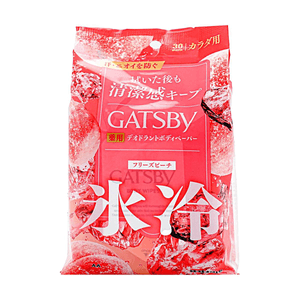 日本MANDOM曼丹 GATSBY杰士派 冰感止汗身体湿巾 冰冻蜜桃 大容量 30枚