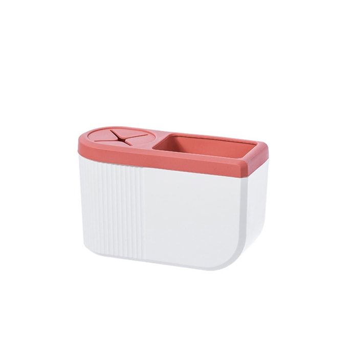 Bathroom No-Punch Electric Toothbrush Holder Wall Mounted Shelf A Red