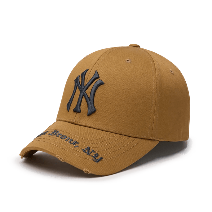 Unisex Gothic Address Structured Ball Cap NY Yankees Camel One Size